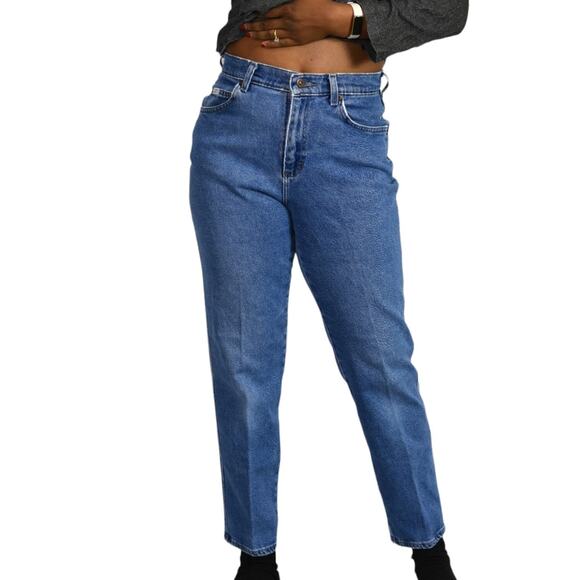 Vintage Lee Jeans Blue Denim Tapered High Waist Faded Broken In Casual Size 28 - Picture 13 of 15